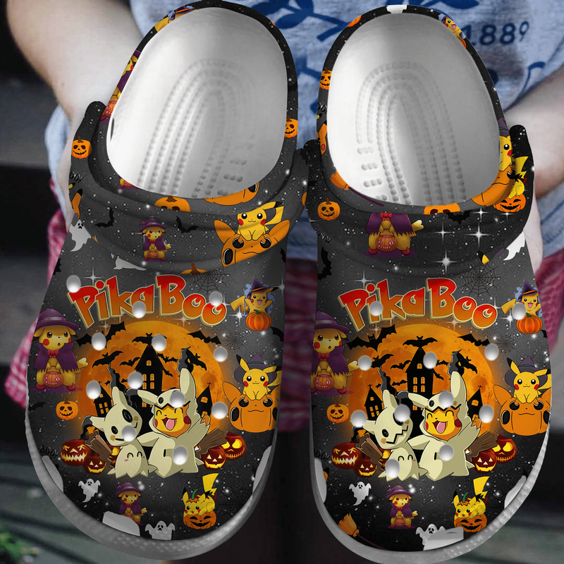 fuzzy pokemon pikaboo halloween unisex black clogs size 10 cute and safe for halloween party rrcfw