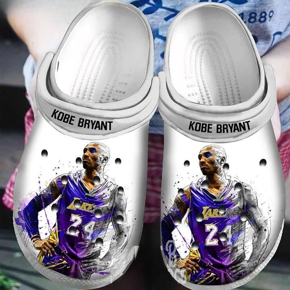 limited edition of kobe bryant lakers team nba white clogs perfect footwear for men and women ahewb