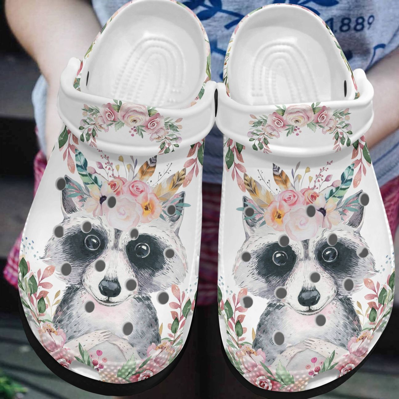 non slip and durable raccoon floral clogs essential footwear for outdoor play hd08x