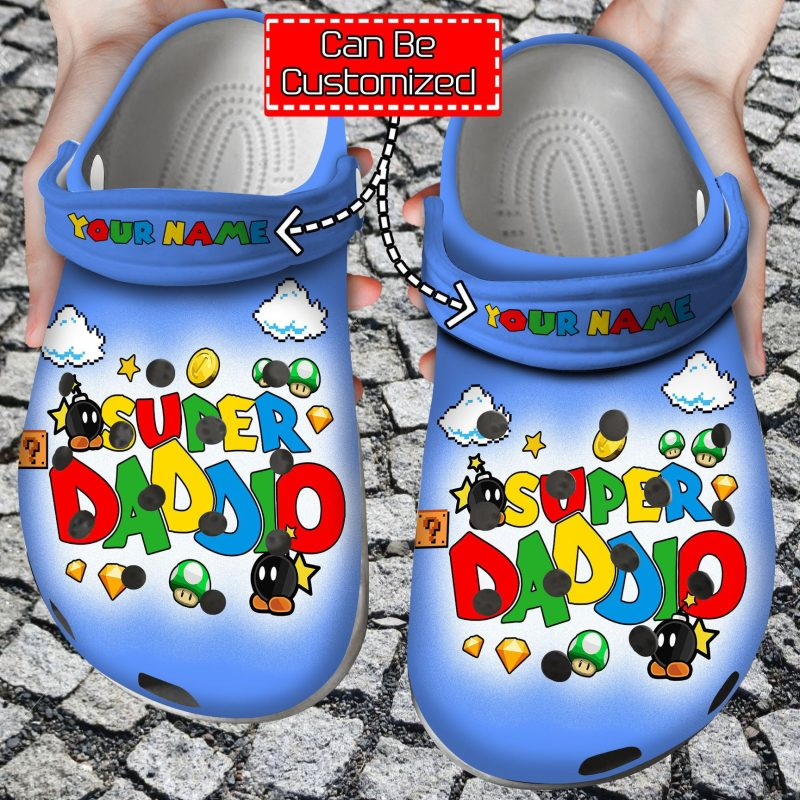 personalized super daddio blue clogs perfect gift for dads skqa8