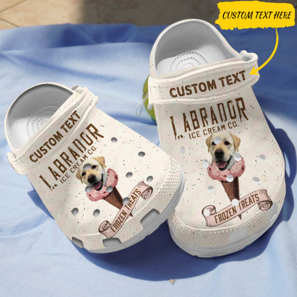 pesonalized clogs labrador dog ice cream beige clogs size 8 perfect gift for dogs mom and dogs dad qbhtv