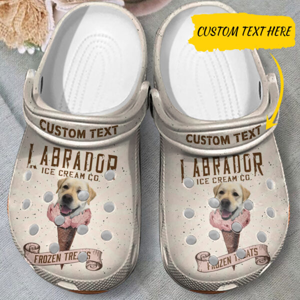 pesonalized clogs labrador dog ice cream beige clogs size 8 perfect gift for dogs mom and dogs dad v4zaw