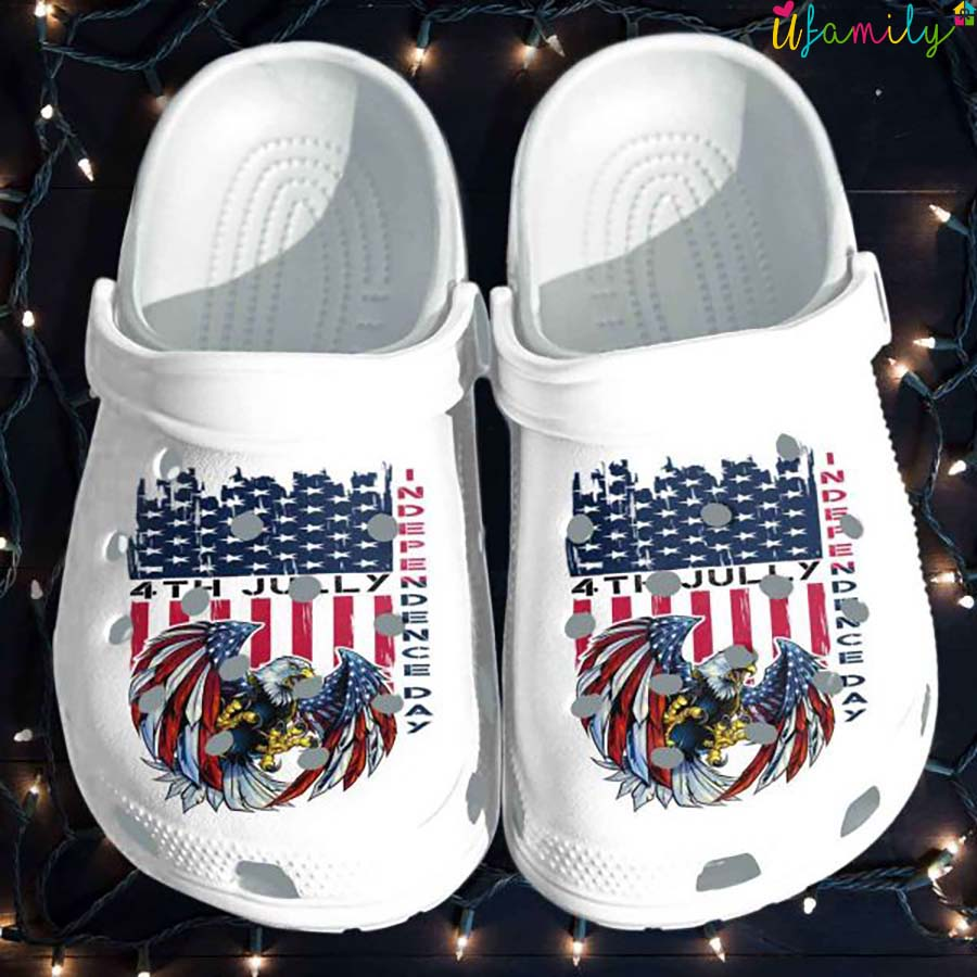 the fourth of july american eagle logo classic white clogs cgi8i