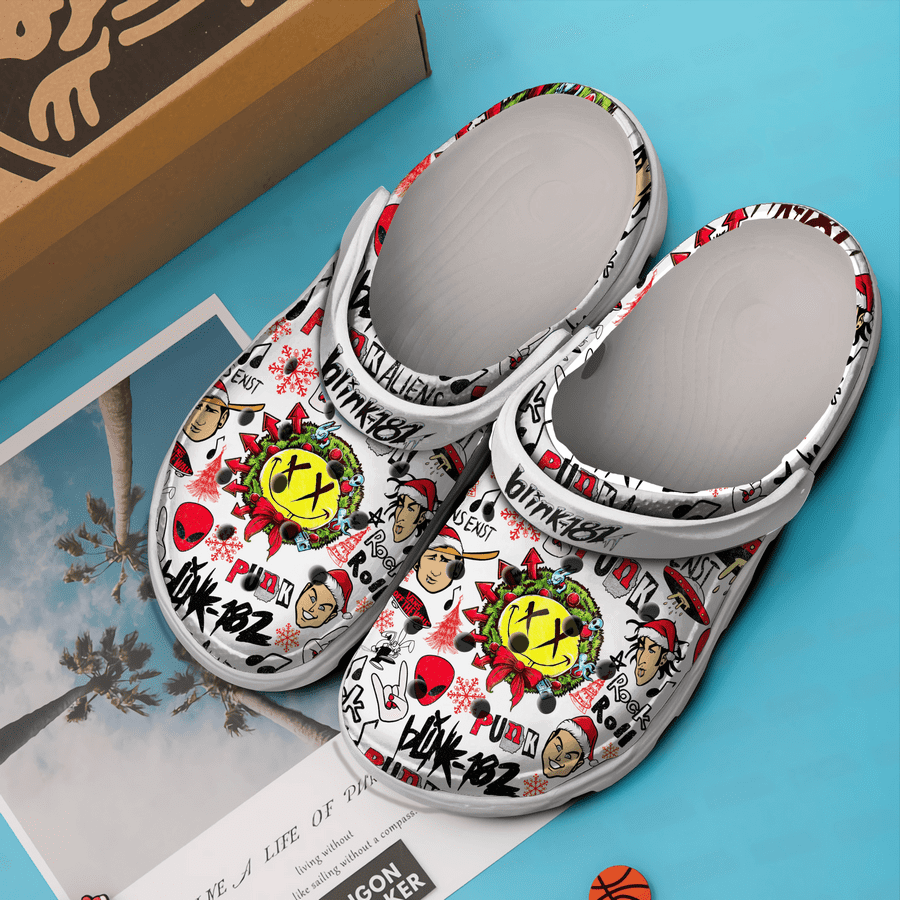 unique blink 182 merry chirstmas clogs perfect gift for fans of blink 182 fans rr8jt
