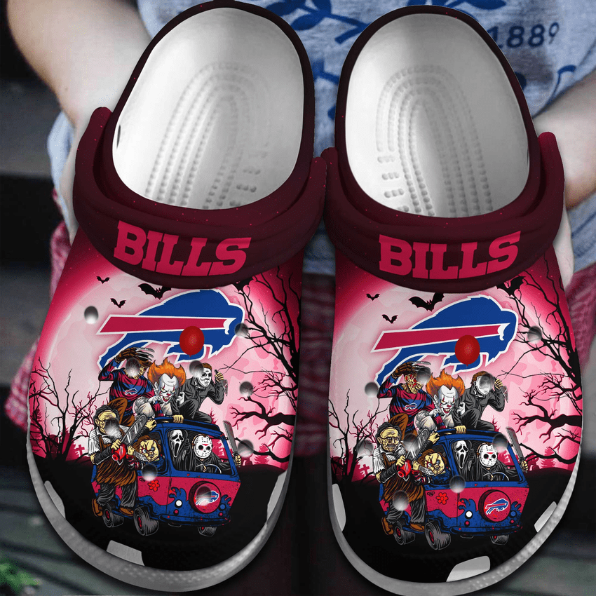 unique buffalo bills x horror movie characters sport pink clogs perfect for outdoor activity zqrec