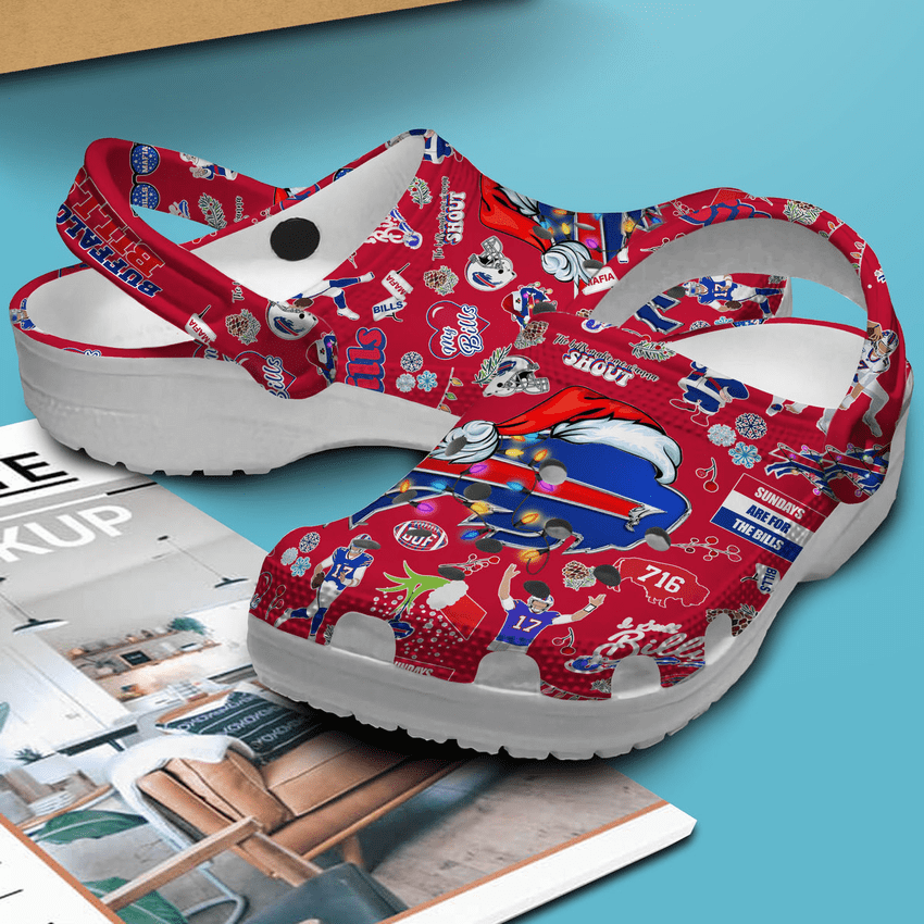 water resistant and durable buffalo bills merry christmas blue clogs fast shipping and 247 support acxix