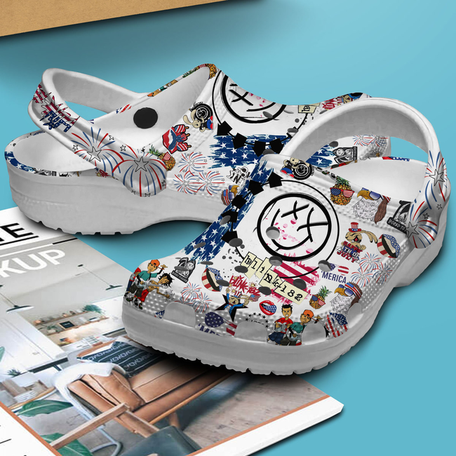 adults exclusive design of 4th of july blink 182 unisex clogs easy to take on and take off rdpje