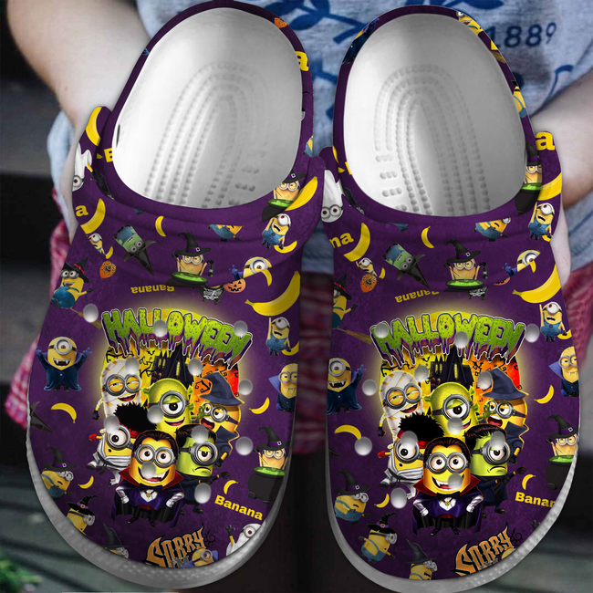 adults funny minions halloween purple unisex clogs perfect for men and women km5jn