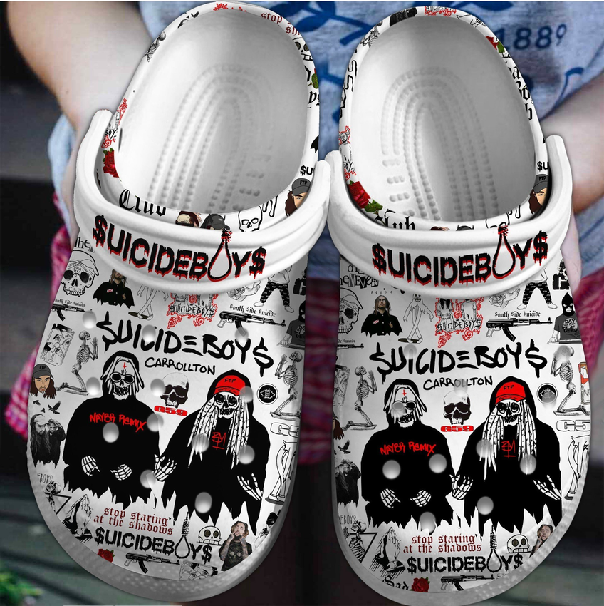 adults lightweight and durable suicide boys music band classic clogs perfect for men and women ibc2p