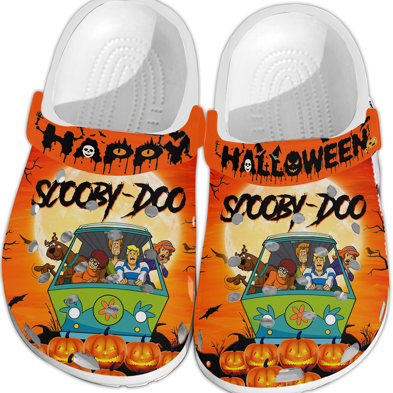 colorful scooby doo happy halloween orange clogs shop now for a special price! 0p9f4