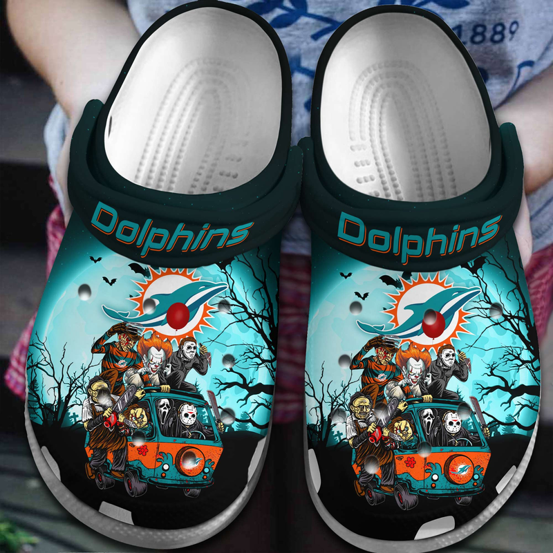 creative clogs design miami dolphins x scary movie villains blue clogs buy more save more! 6r5ga