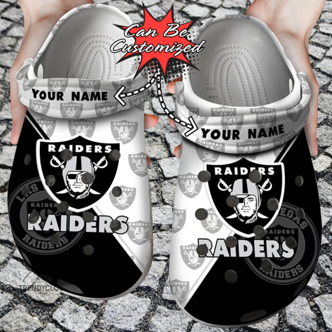 customized design of raiders nfl lightweight clogs perfect footwear for men! uu0pk