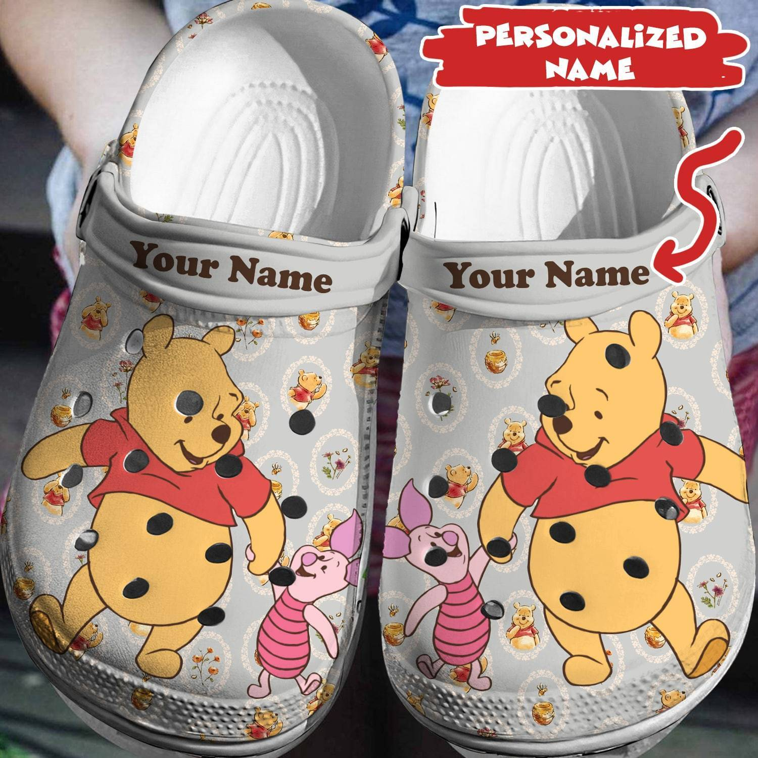 customized lovely friends winnie the pooh and piglet classic clogs dedicated support service! 2a5gy