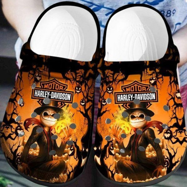 eye catching clogs harley davidson halloween vibe sandals easy to take on and take off feywf