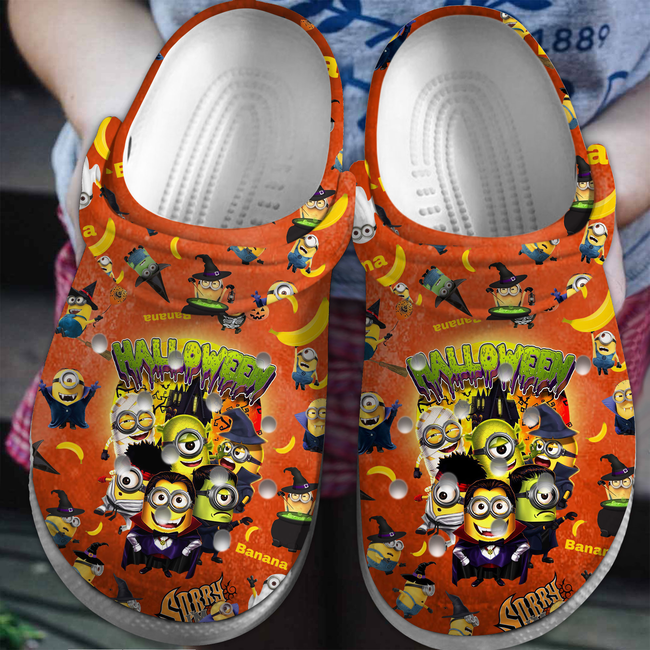 funny minions halloween orange unisex clogs perfect for men and women vpv1x