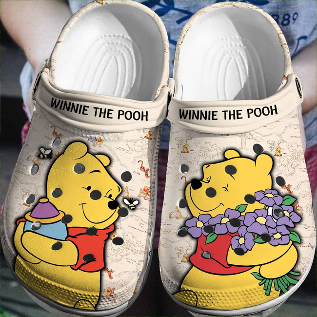 funny winnie the pooh and beautiful flowers classic clogs shop now for the special discount! fgdqm