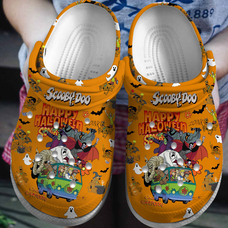 happy halloween scooby doo orange unisex clogs shipping worldwide service 6itmm