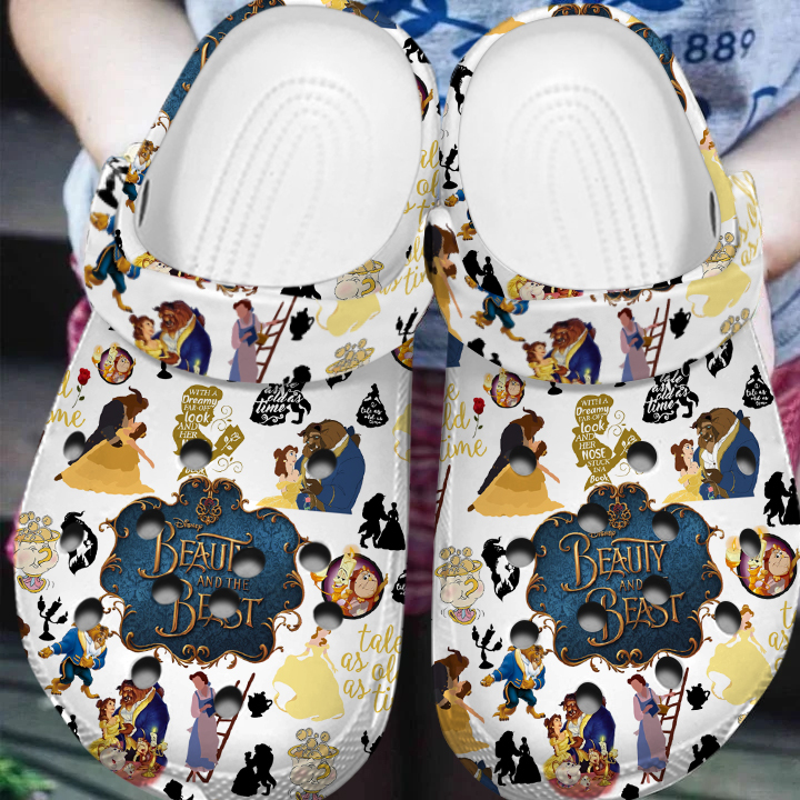 limited edition of disney cartoon beauty and the beast non slip and lightweight clogs ougaf