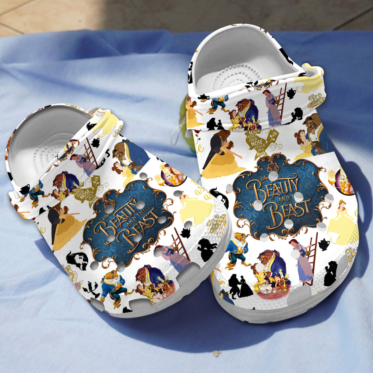 limited edition of disney cartoon beauty and the beast non slip and lightweight clogs x6gyj