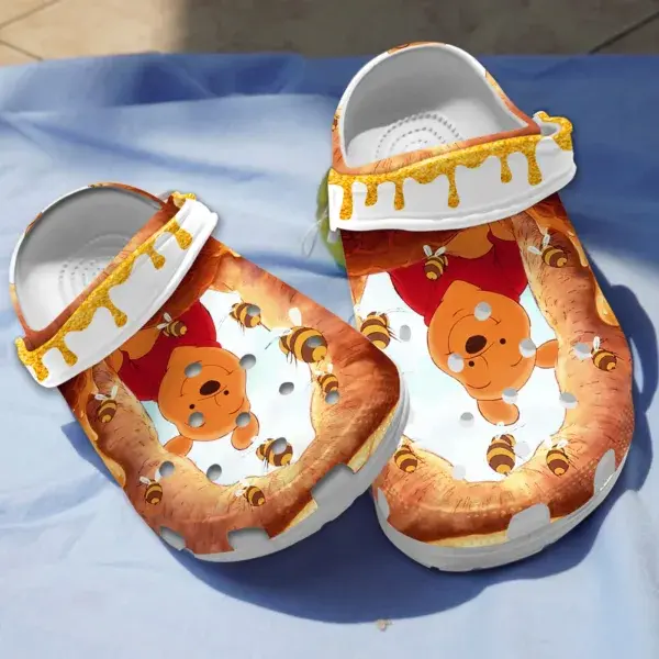 new design of adorable winnie the pooh loves honey cartoon classic clogs perfect clogs for men and women n8raa