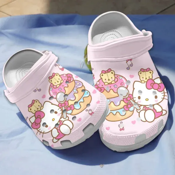 non slip and durable lovely hello kitty and beautiful donuts classic clogs easy to clean! h4i9e