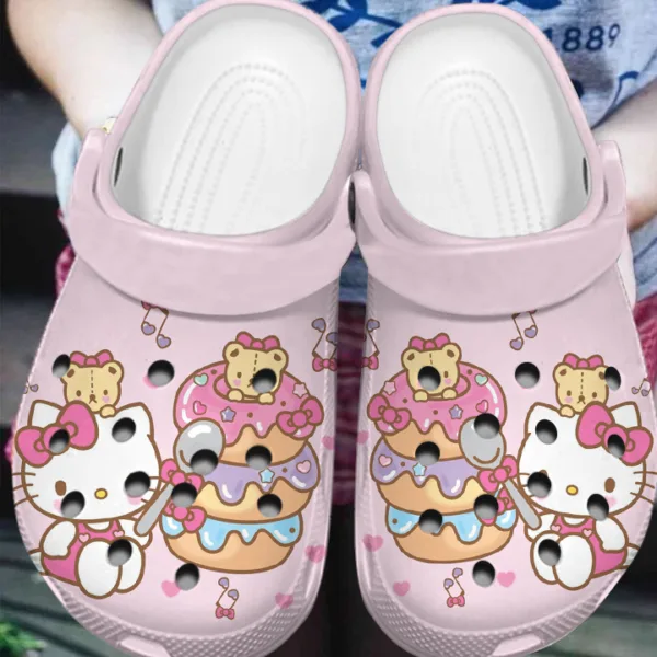 non slip and durable lovely hello kitty and beautiful donuts classic clogs easy to clean! uhwxj