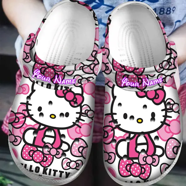 personalized clogs hello kitty cartoon cute pink sandals fast shipping service available! eyper