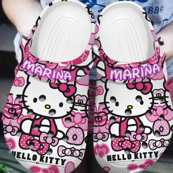 personalized clogs hello kitty cartoon cute pink sandals fast shipping service available! jmiln