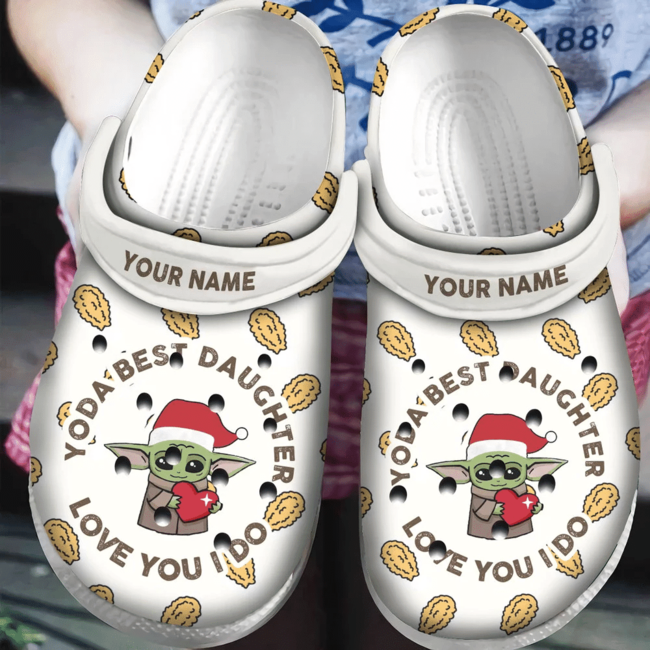 personalized yoda best daughter classic white clogs perfect for christmas gift idea cgowl