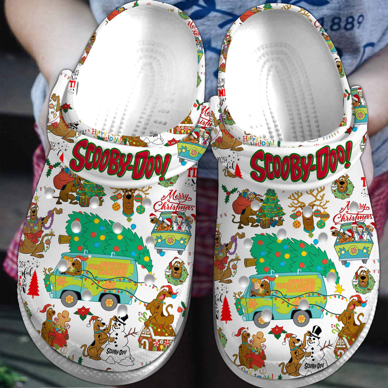 pretty design scooby doo merry christmas classic white clogs suitable footwear for both men and women rvrpn