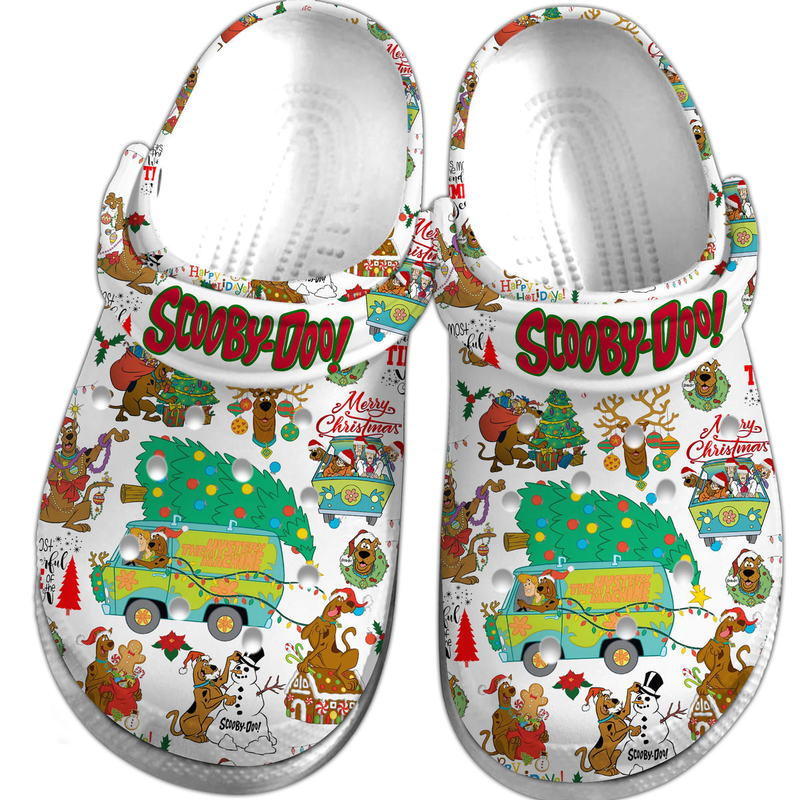 pretty design scooby doo merry christmas classic white clogs suitable footwear for both men and women tsc4r