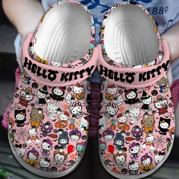 soft and lightweight hello kitty special pattern halloween pink clogs bndbm