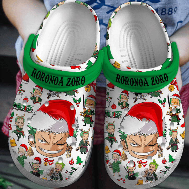 special design roronoa zoro one piece christmas unisex clogs perfect clogs for anime fans! dc7lm