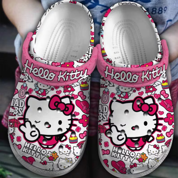 stylish and comfortable clogs hello kitty cartoon white clogs perfect for men and women! gkrvk