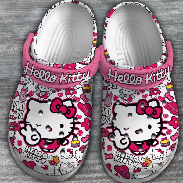 stylish and comfortable clogs hello kitty cartoon white clogs perfect for men and women! m2li6
