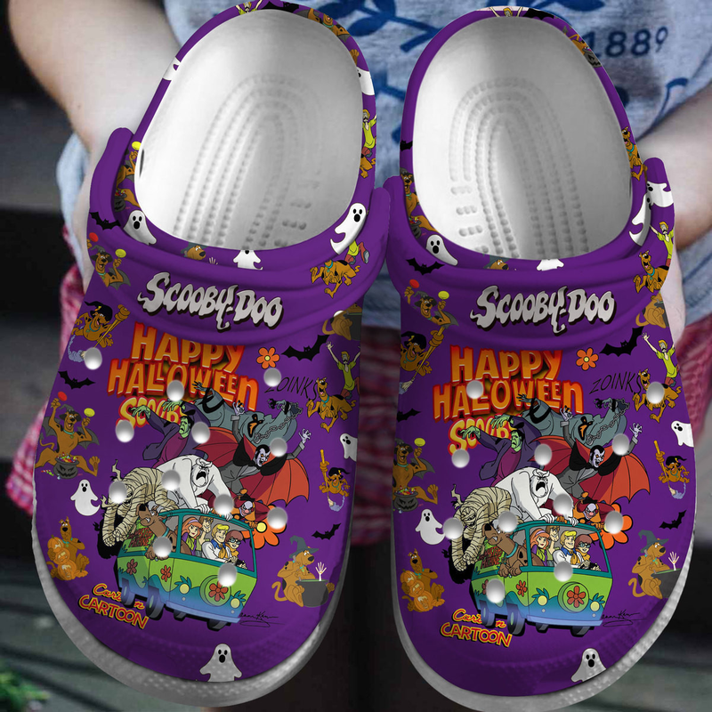 stylish and lightweight scooby doo happy halloween purple classic clogs suitable footwear for both men and women tnn8s