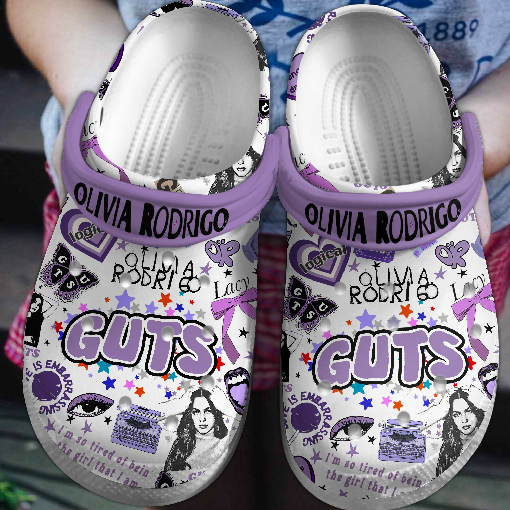 Amazing & Comfortable Olivia Rodrigo GUTS White Clogs, Protect Your Feet
