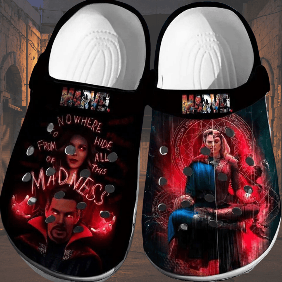 Cool And Comfort Clogs Doctor Strange Vs Wanda Black Clogs, Unisex Clogs Match Your Lifestyle.