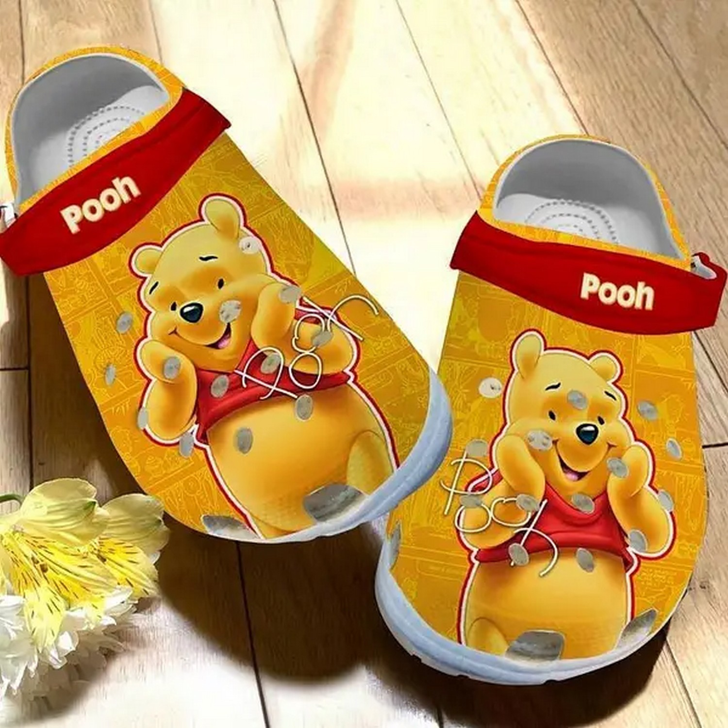 Customized Adorable Winnie The Pooh Bear Clogs, High-quality EVA Sole