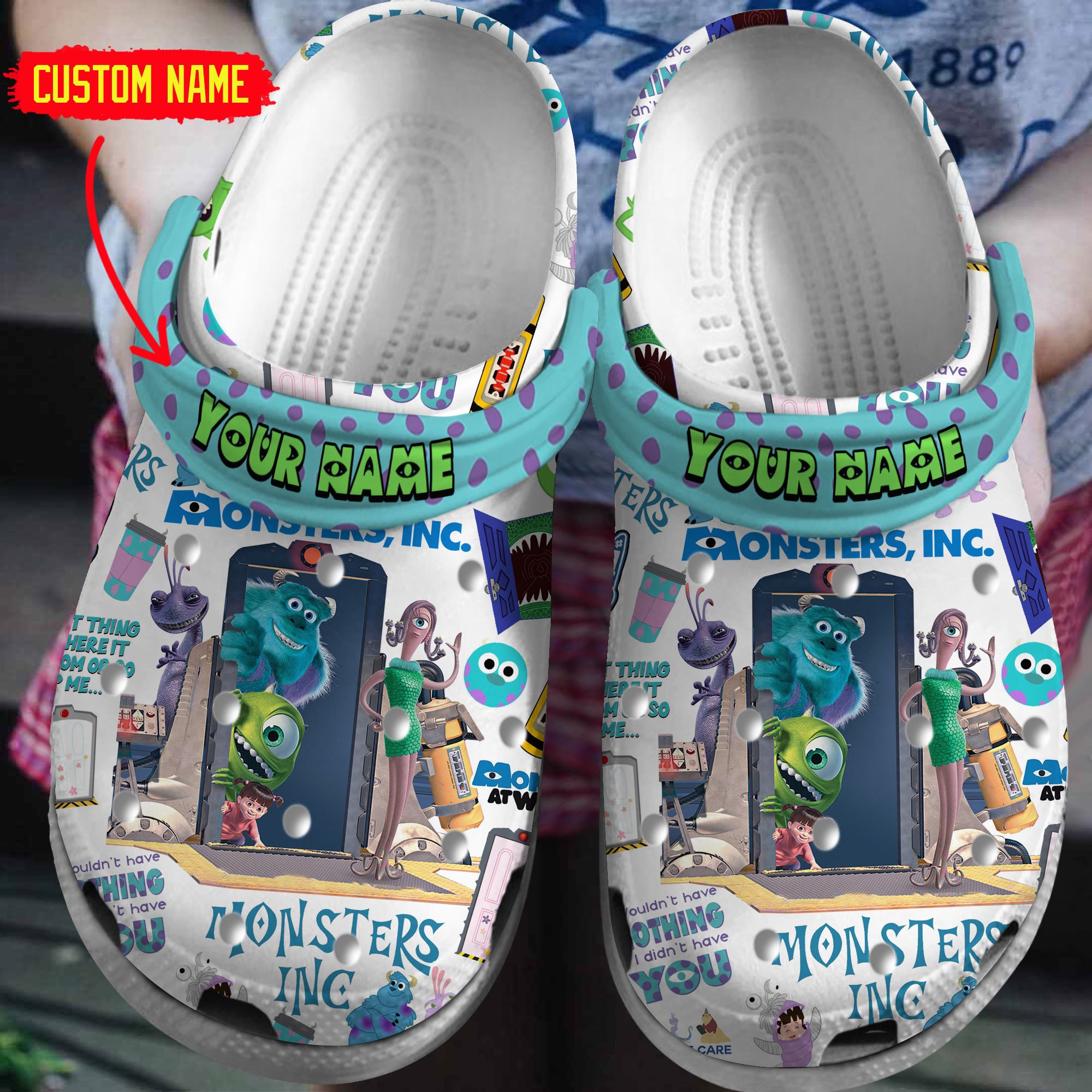 Customized Funny Monster Inc. Pixar Cartoon Clogs, Color And Style For Every Personality