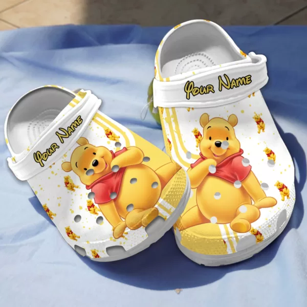 Customized White Clogs With Winnie The Pooh Design Clogs, Best Non-Slip Shoes For Women And Men