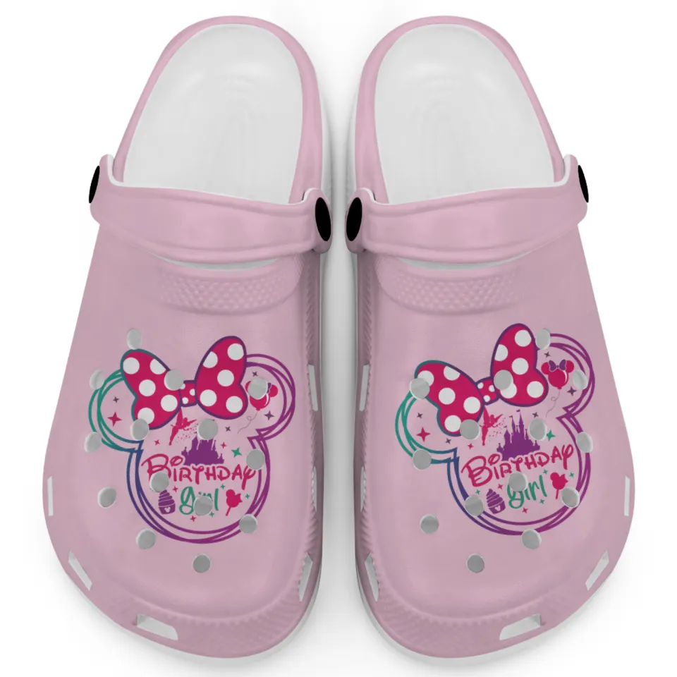 Light Pink Disney Magic For Birthday Girl Clogs, Cute And Safe For Kids And Adults