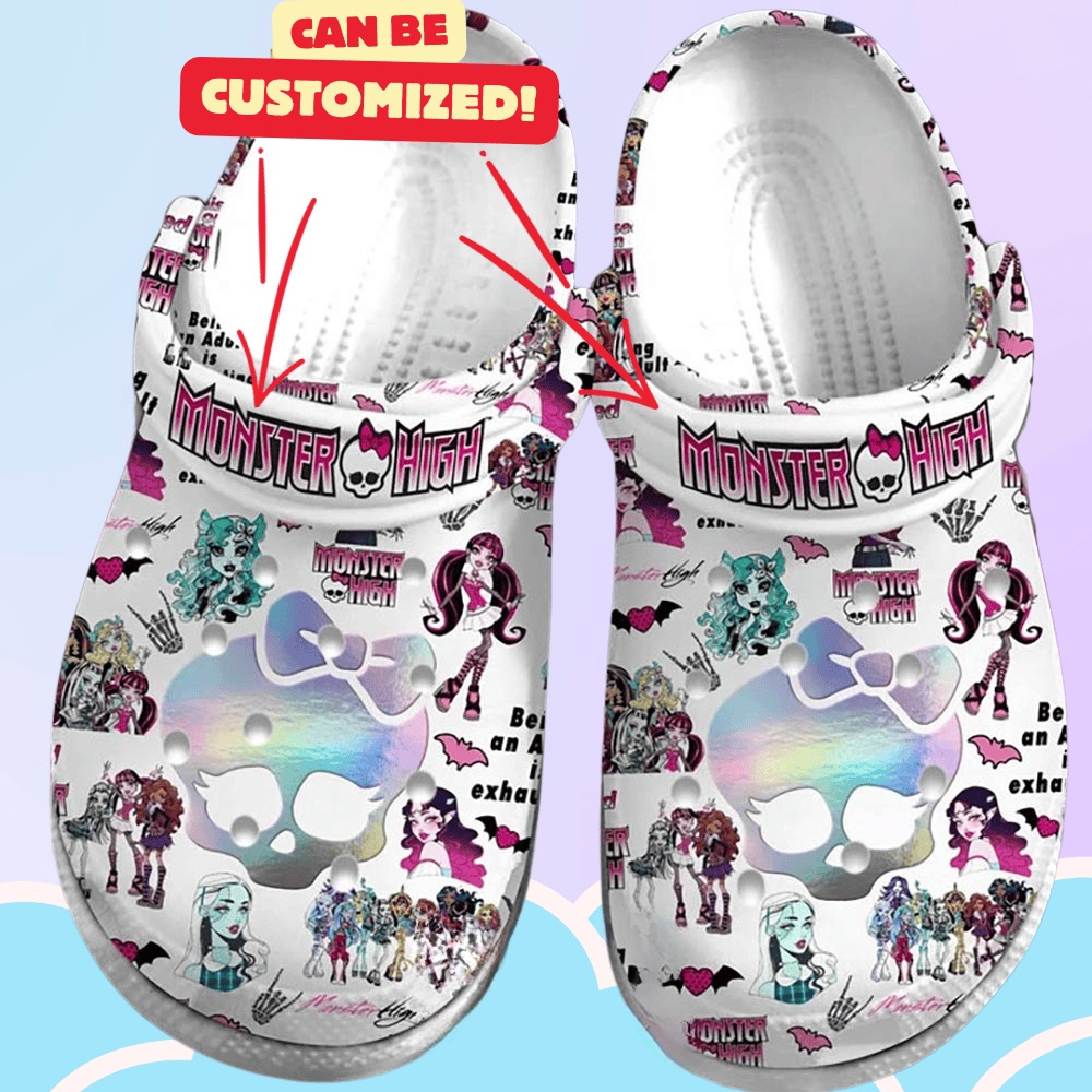 Personalized Stylish Holo Skull Monster High White Clogs, Buy more save more!