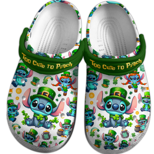 adorable disney stitch st. happy patricks day classic clogs available sizes for kids and adults s2yxt