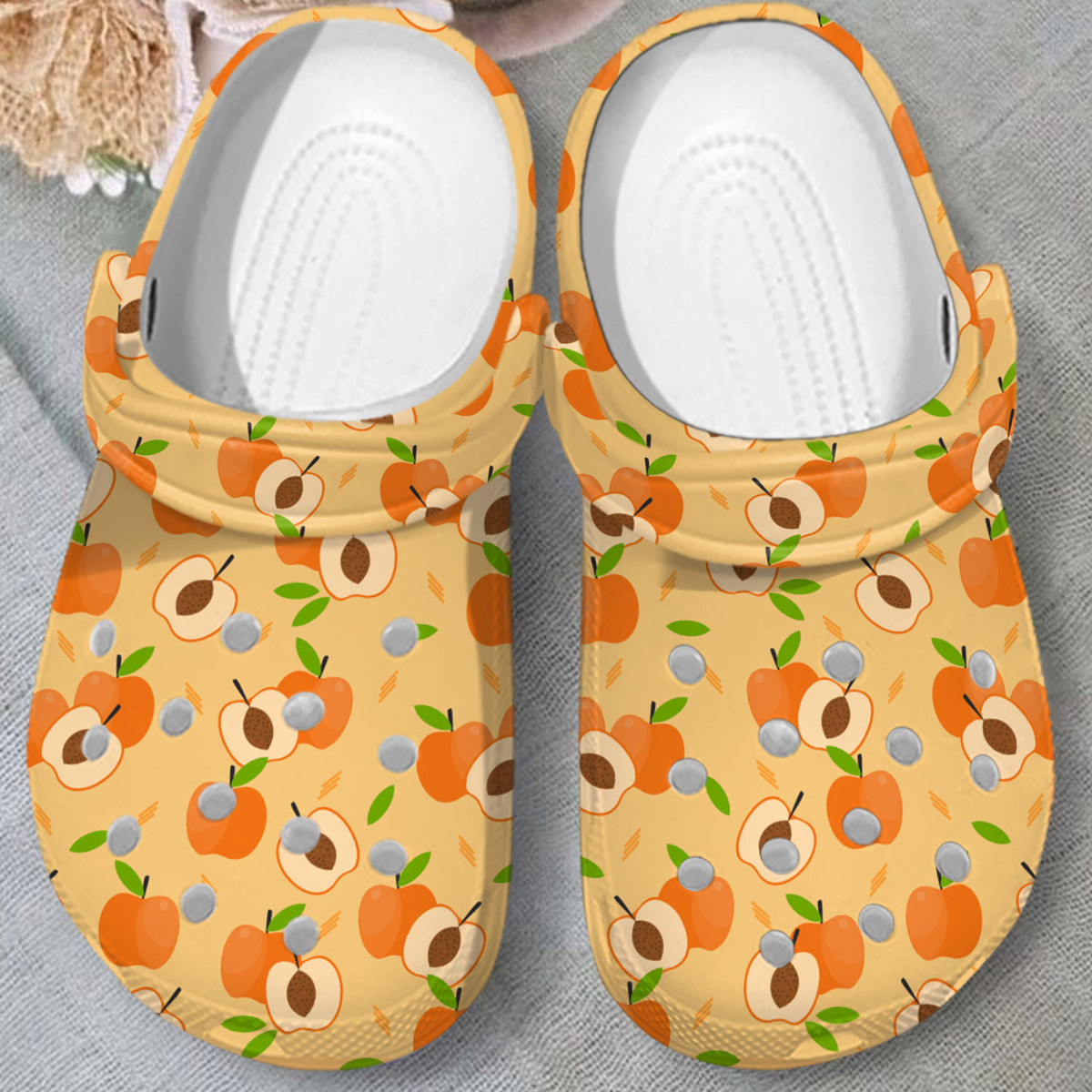 cute pattern apricot orange clogs for kids and adults shop now for the best price iy8lh