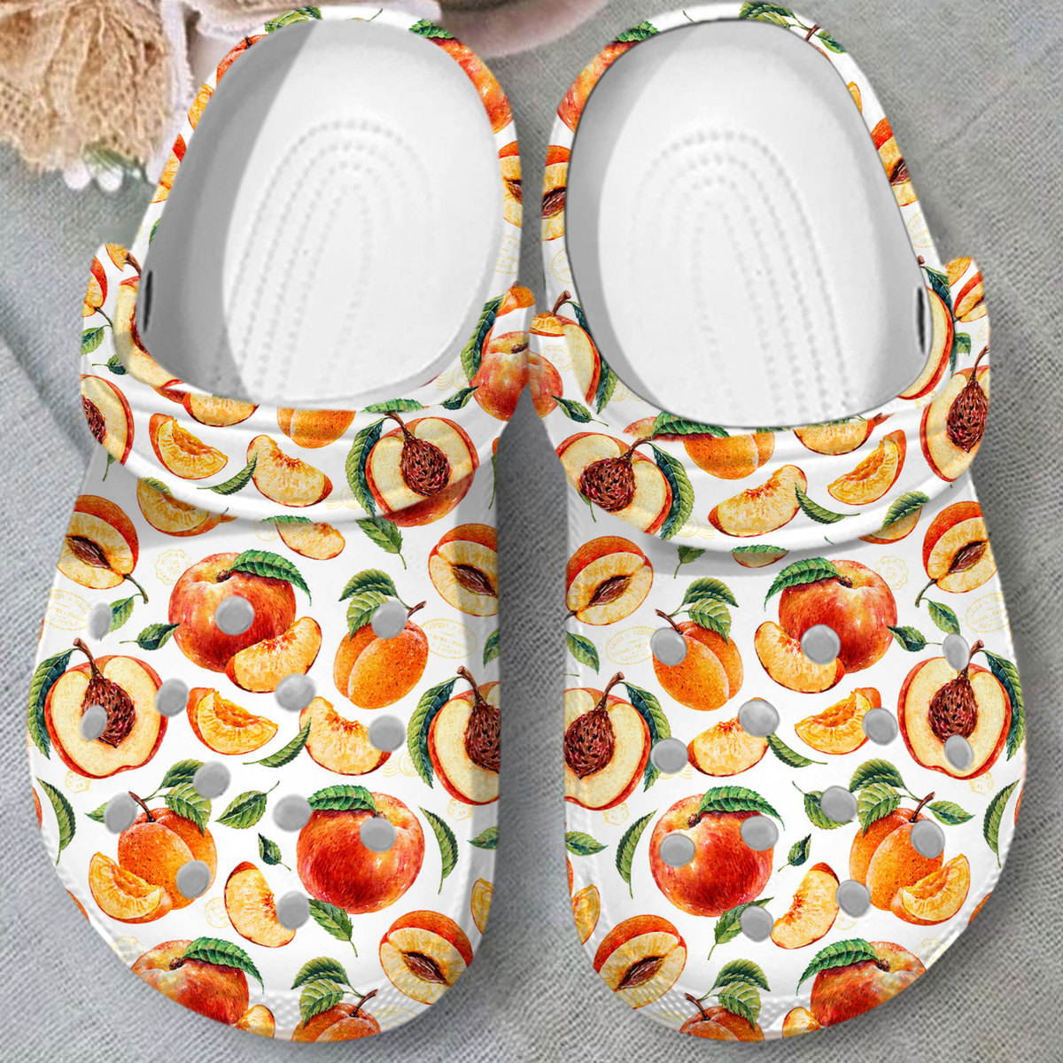 eye catching apricot pattern fruit clogs cute and safe for outdoor play cyzat