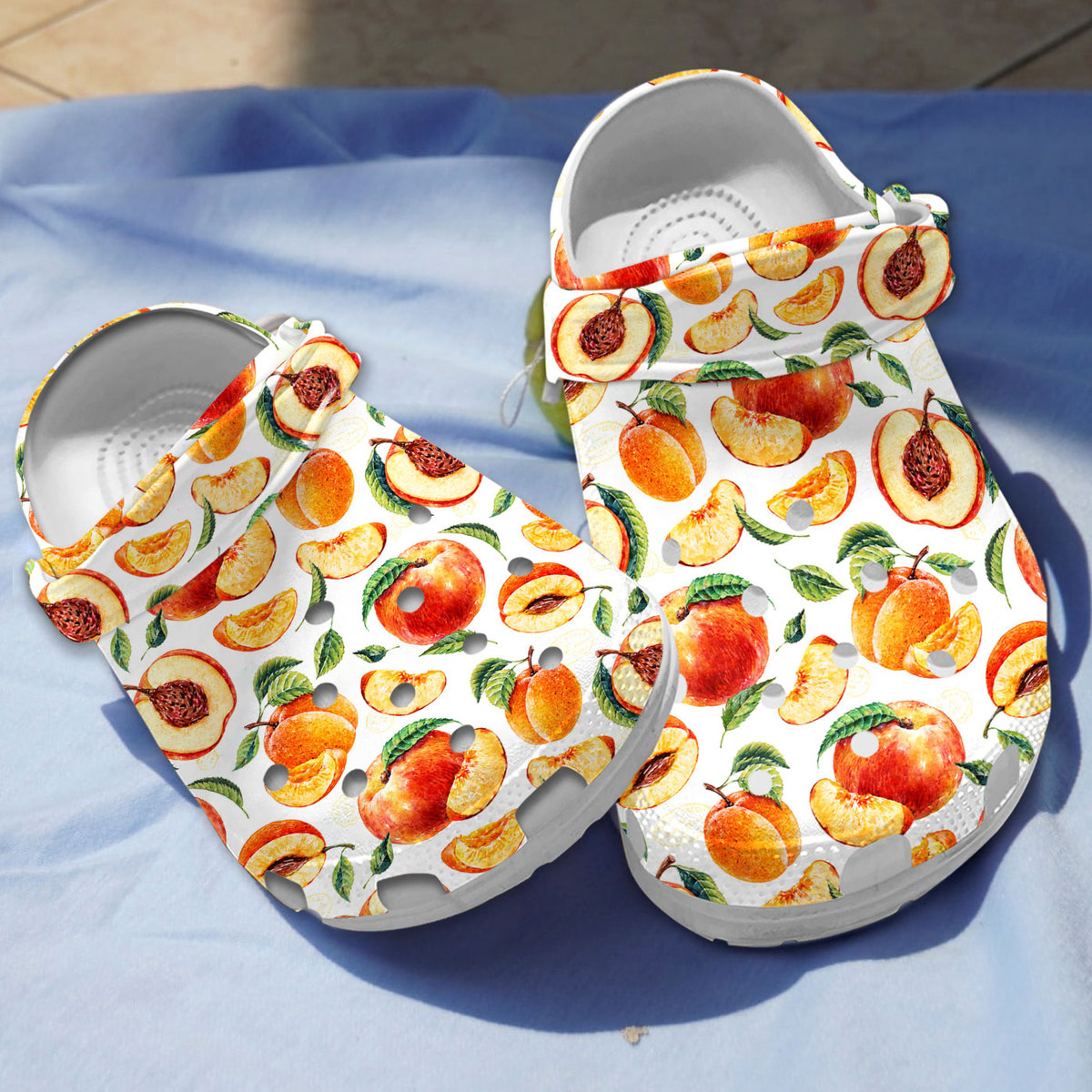 eye catching apricot pattern fruit clogs cute and safe for outdoor play qhpqf