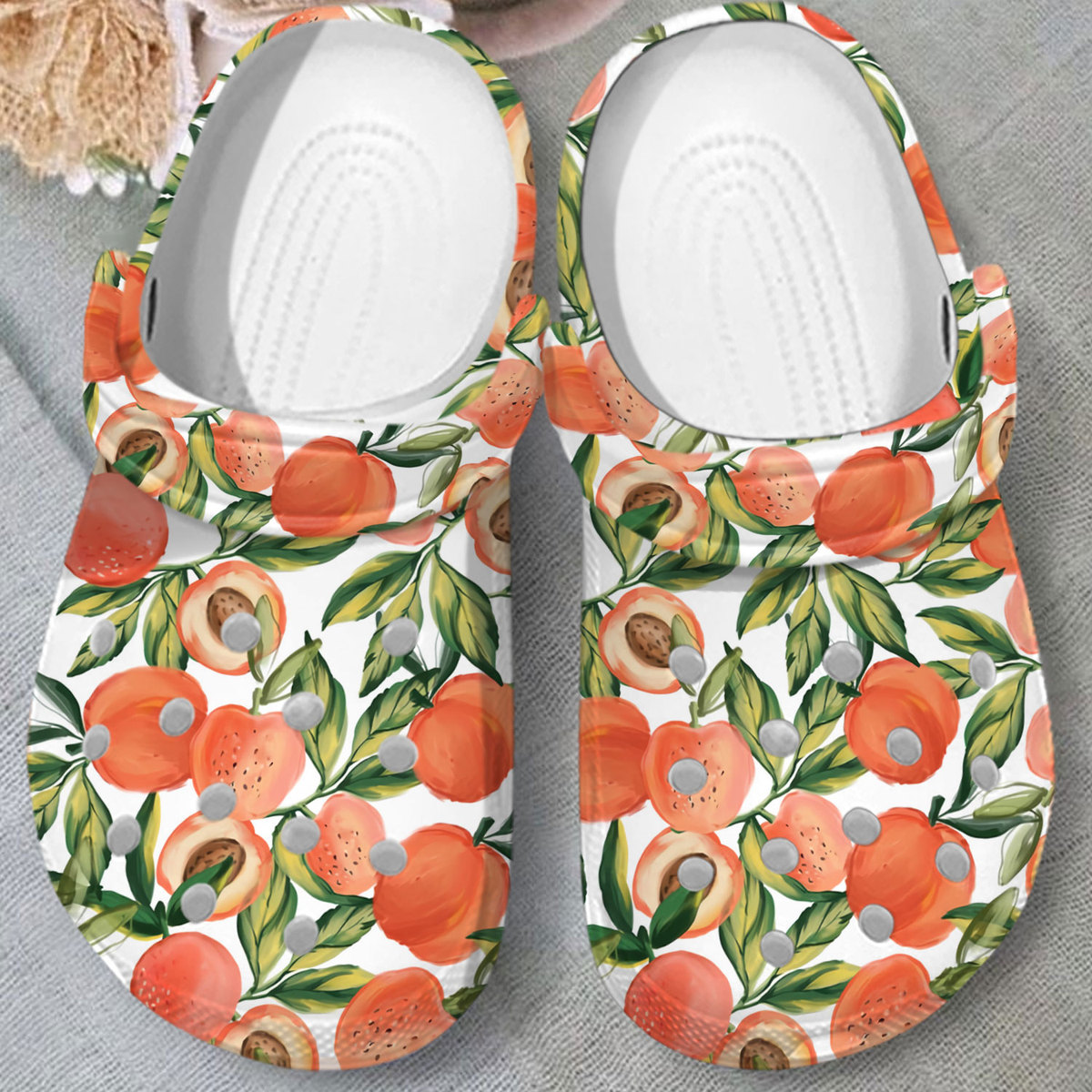 eye catching design of apricot fruit clogs cute gift for fruit lovers 6bfwt