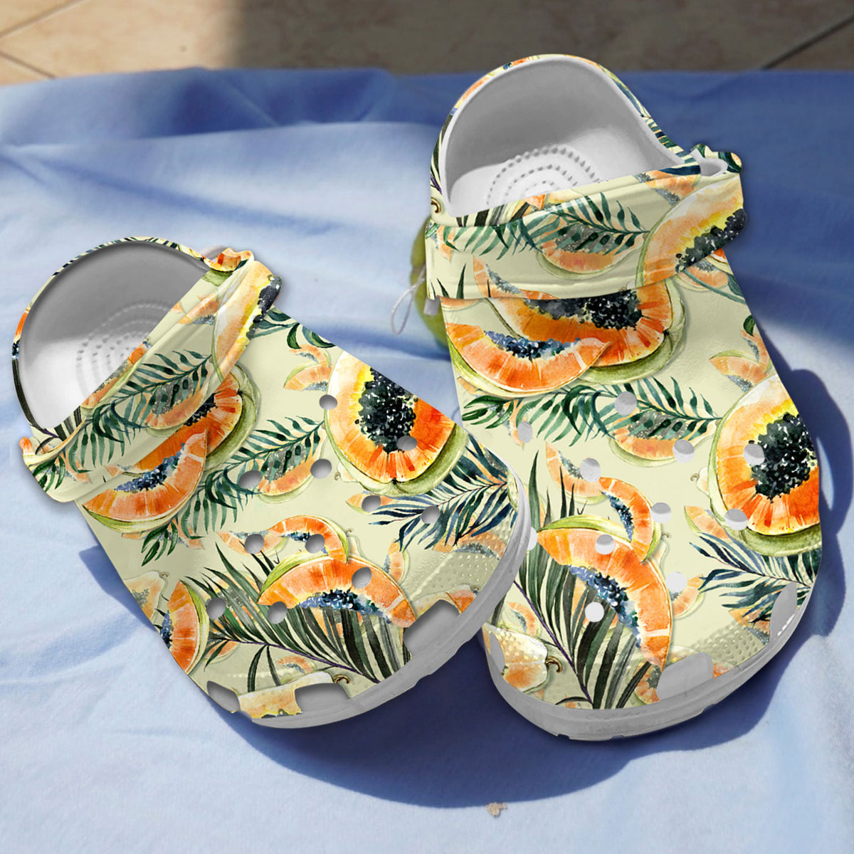 new design of papaya water color pattern colorful clogs the ideal gift for kids and adult njbza