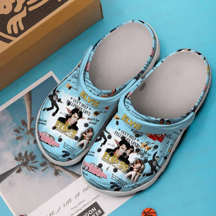 3d printed and customized elvis presley blue clogs express shipping available btk6d